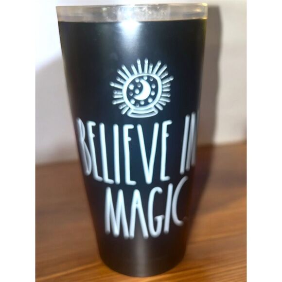 Rae Dunn Believe in Magic 17 oz Black Insulated Tumbler Double-Walled Vacuum - Picture 2 of 7
